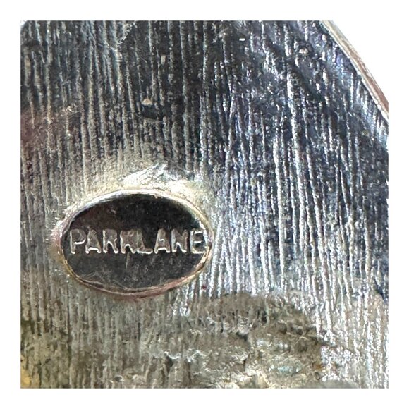 PARK LANE Vintage Modern Square Two Tone Clip On Earrings Gold Silver Abstract - Picture 5 of 8